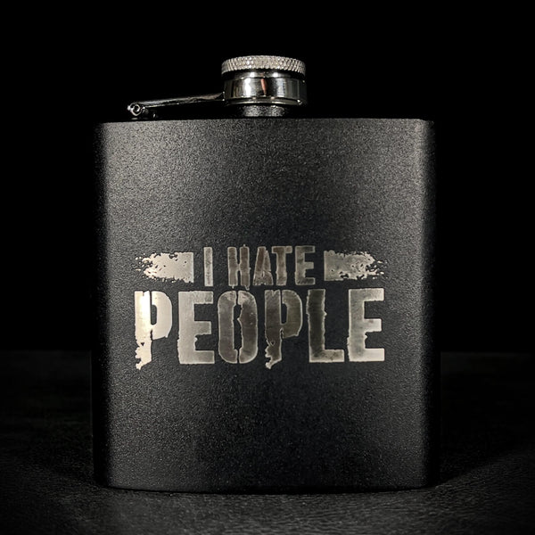 I Hate People Flask (Engraved)