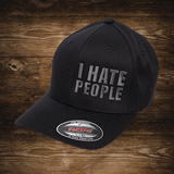 Black I Hate People Hat (FlexFit)