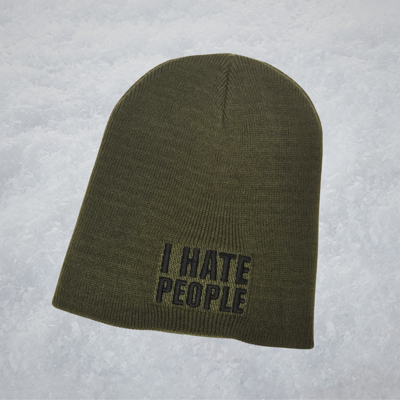I Hate People Beanie (Olive)