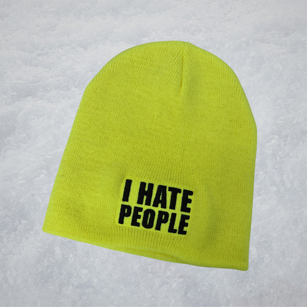 I Hate People Beanie (Safety Yellow)