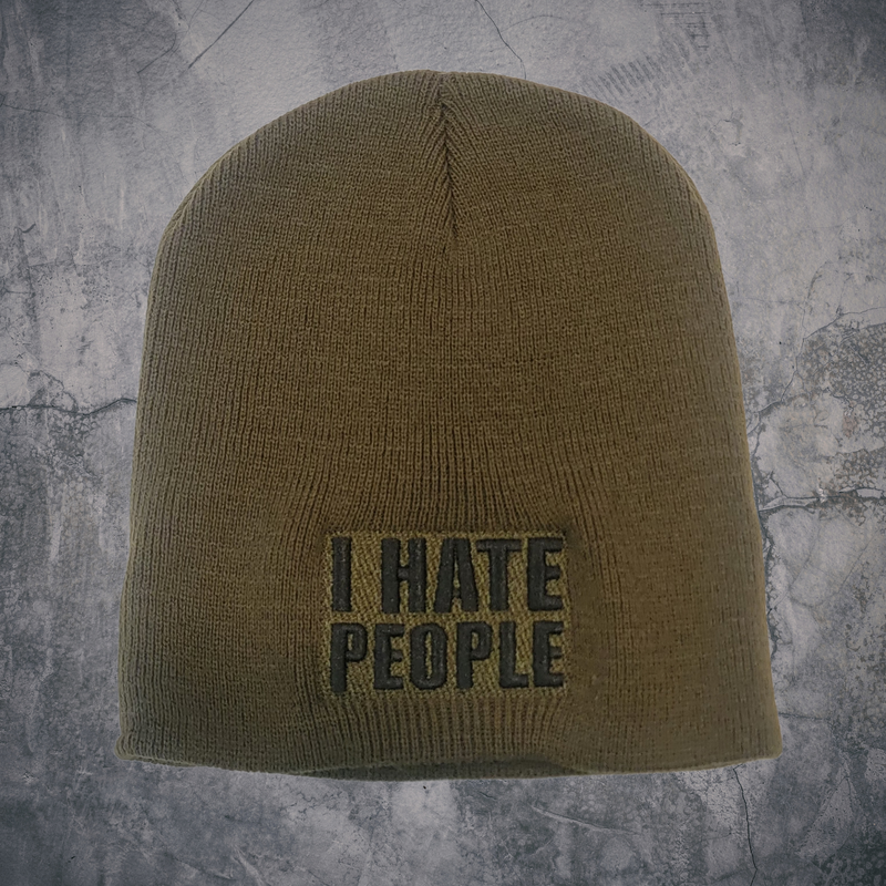 I Hate People Beanie (Olive)