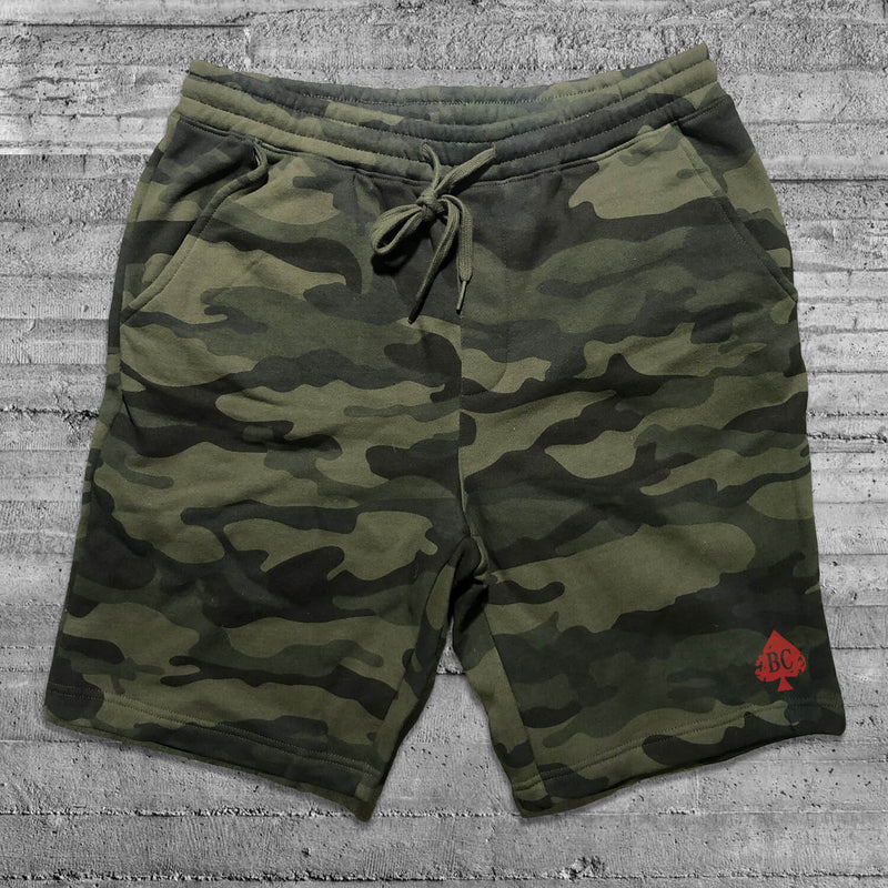 Green Camo Fleece Shorts